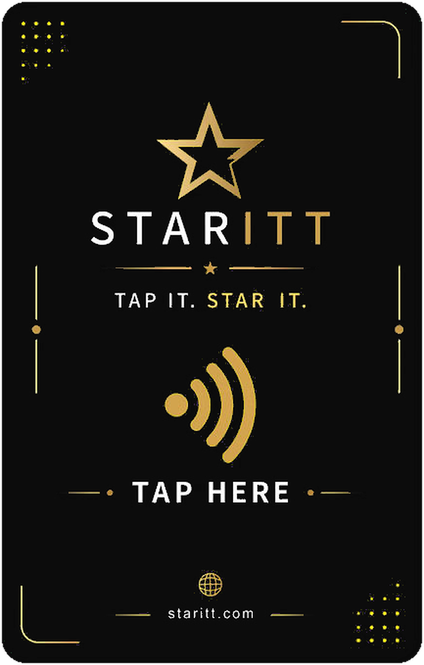 Official STARITT matte-black NFC tap card